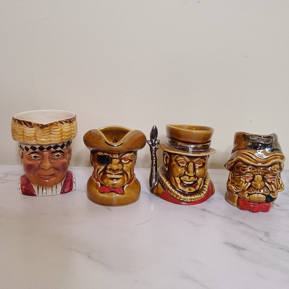 Antique English Collectible Pottery - 4 Mugs